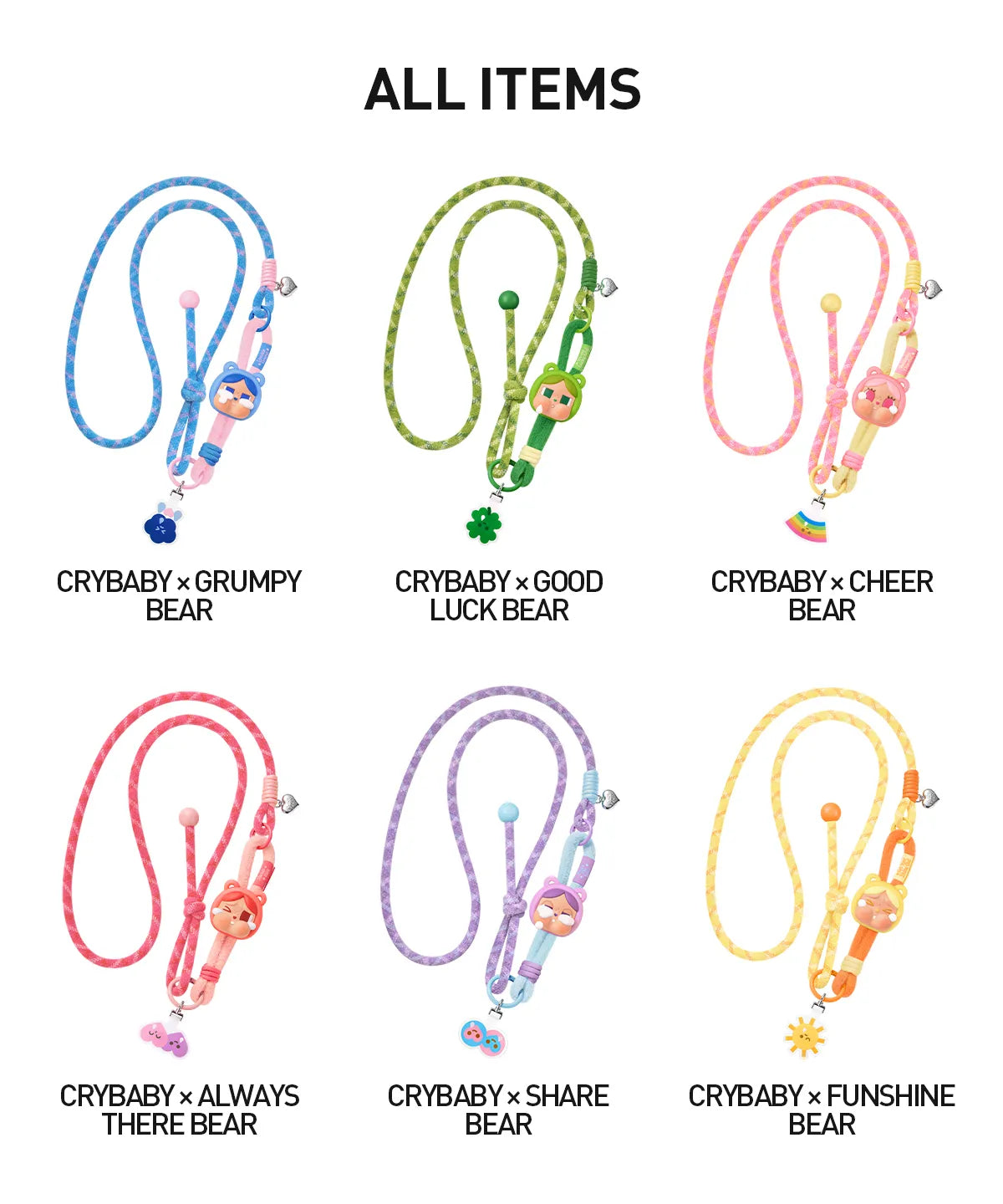 CRYBABY × Care Bears Series - Long Lanyard Blind Box